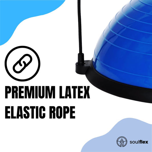 Soulflex Anti-Burst Classic Balance Ball, exercise ball with detachable resistance band. Anti-skid, extra-thick, and extra-durable gym balance ball for stability, strength training, and core workouts. Ideal for yoga, pilates, and full-body exercises.