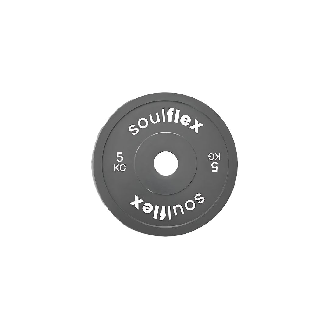 Soulflex Premium Bumper Plates Set for Home & Gym Use, Rubber Weight Plates for Weightlifting, CrossFit & General Fitness, Olympic Rubber Bumper Plates with 50mm Collar Opening, Steel Disc, Raised Flanges, Premium Quality Weight Plates.