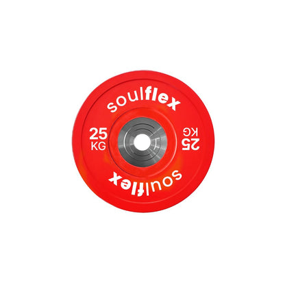 Soulflex Premium Bumper Plates Set for Home & Gym Use, Rubber Weight Plates for Weightlifting, CrossFit & General Fitness, Olympic Rubber Bumper Plates with 50mm Collar Opening, Steel Disc, Raised Flanges, Premium Quality Weight Plates.