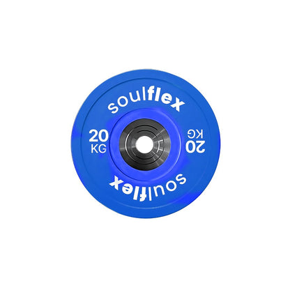 Soulflex Premium Bumper Plates Set for Home & Gym Use, Rubber Weight Plates for Weightlifting, CrossFit & General Fitness, Olympic Rubber Bumper Plates with 50mm Collar Opening, Steel Disc, Raised Flanges, Premium Quality Weight Plates.