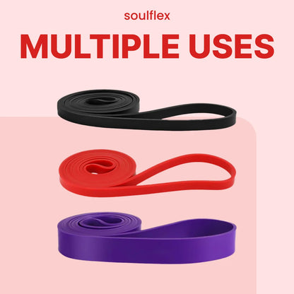 Soulflex Fitness Band with 13mm thickness, providing 3-7 kgs of light resistance. Ideal resistance loop for home and gym use, suitable for men, women, and children. Perfect for exercise, toning, and pull-up training, offering versatile fitness support. Durable and flexible for a wide range of workouts and strength-building routines.