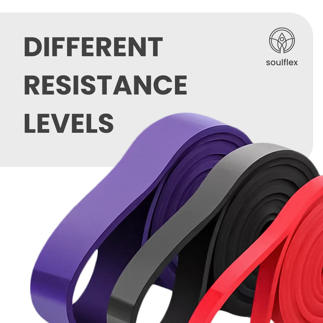 Soulflex Fitness Band with 13mm thickness, providing 3-7 kgs of light resistance. Ideal resistance loop for home and gym use, suitable for men, women, and children. Perfect for exercise, toning, and pull-up training, offering versatile fitness support. Durable and flexible for a wide range of workouts and strength-building routines.