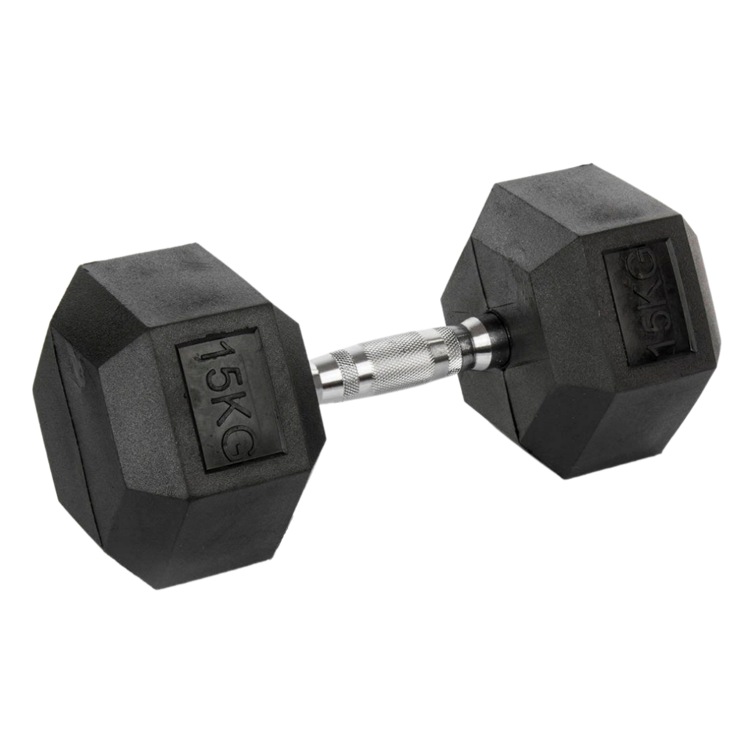 High quality and best rubber hex dumbbell, available in 1 kg, 2 kgs, 2.5 kgs, 5 kgs, 7.5 kgs, 10 kgs, 12.5 kgs, 15 kgs, 17.5 kgs, 20 kgs, 22.5 kgs, 25 kgs.